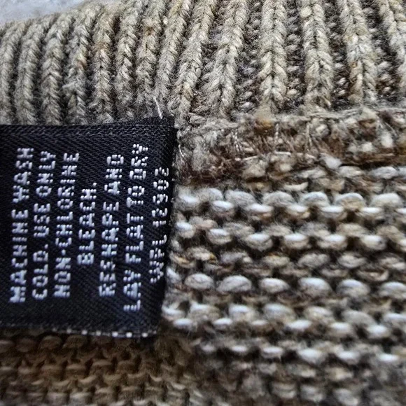 Vintage Bill Blass Men's Patchwork Stripe Sweater Size L Made in USA Brown‎ Tan - Picture 4 of 6